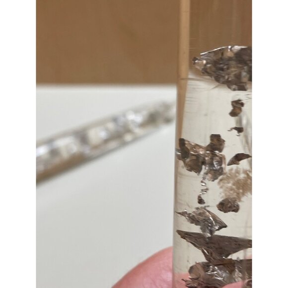 Vintage Decorative Clear Lucite Taper Candles With Silver Foil Accents By Gregor - Picture 3 of 9